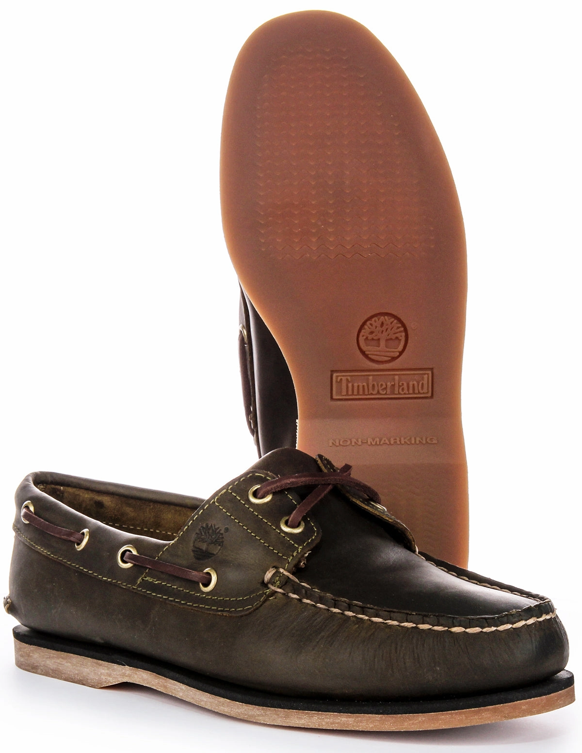 Timberland A4187 Boat Shoes In Olive For Men Chic Design