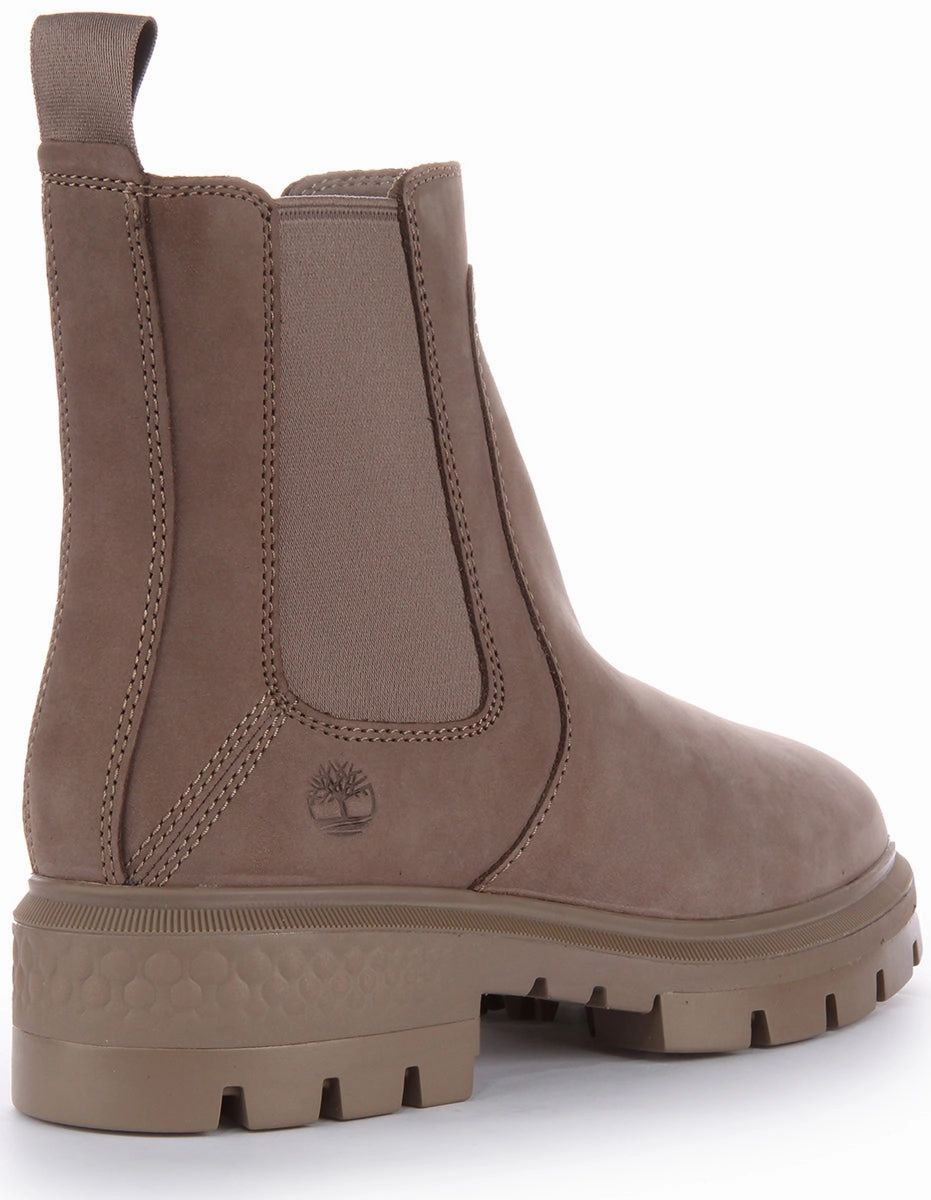 Timberland A41EW Cortina Valley Mid Chelsea In Taupe For Women Trail Stability Shoes