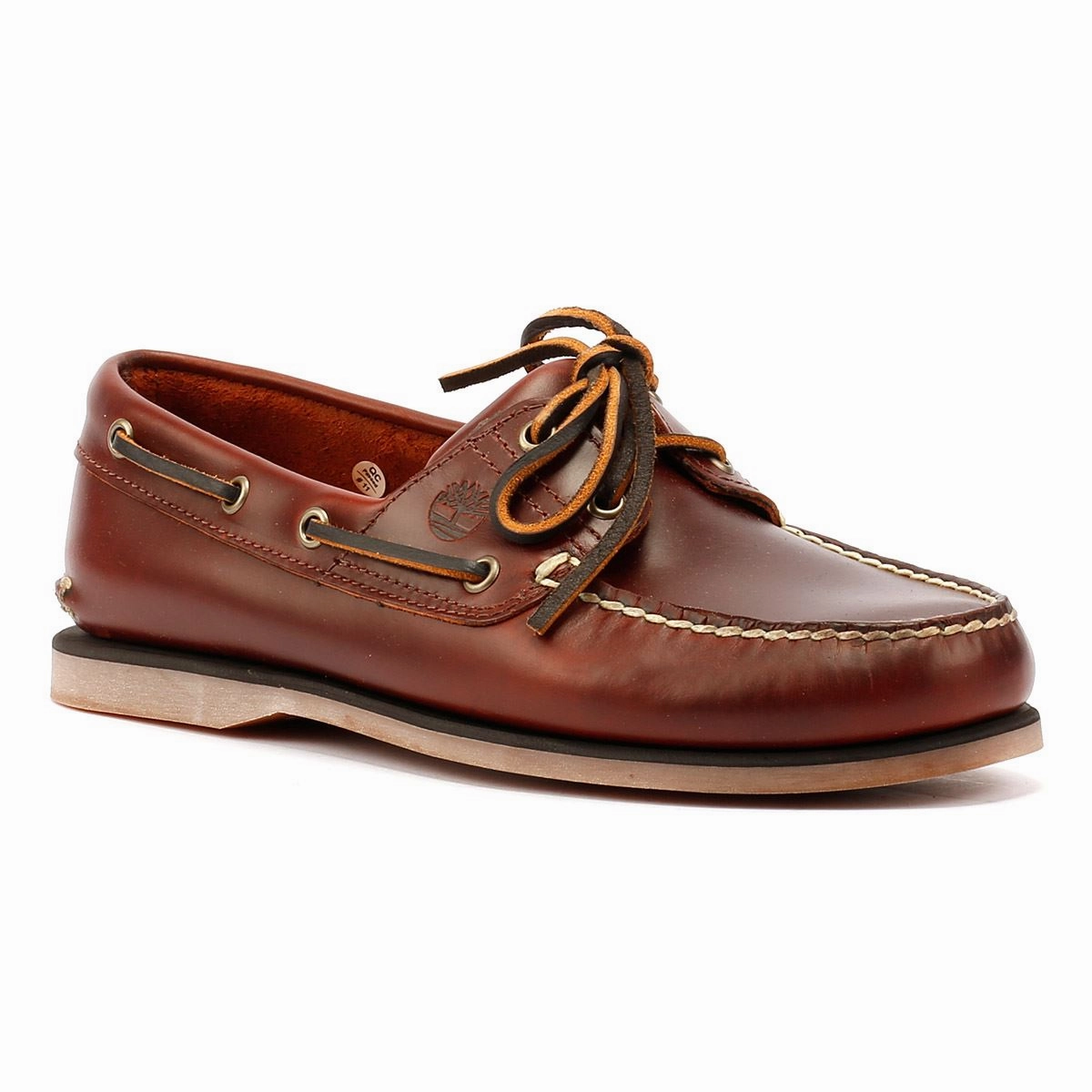 Timberland Classic 2 Eye Men's Rootbeer Boat Shoes Quick Step-On Glide Layer