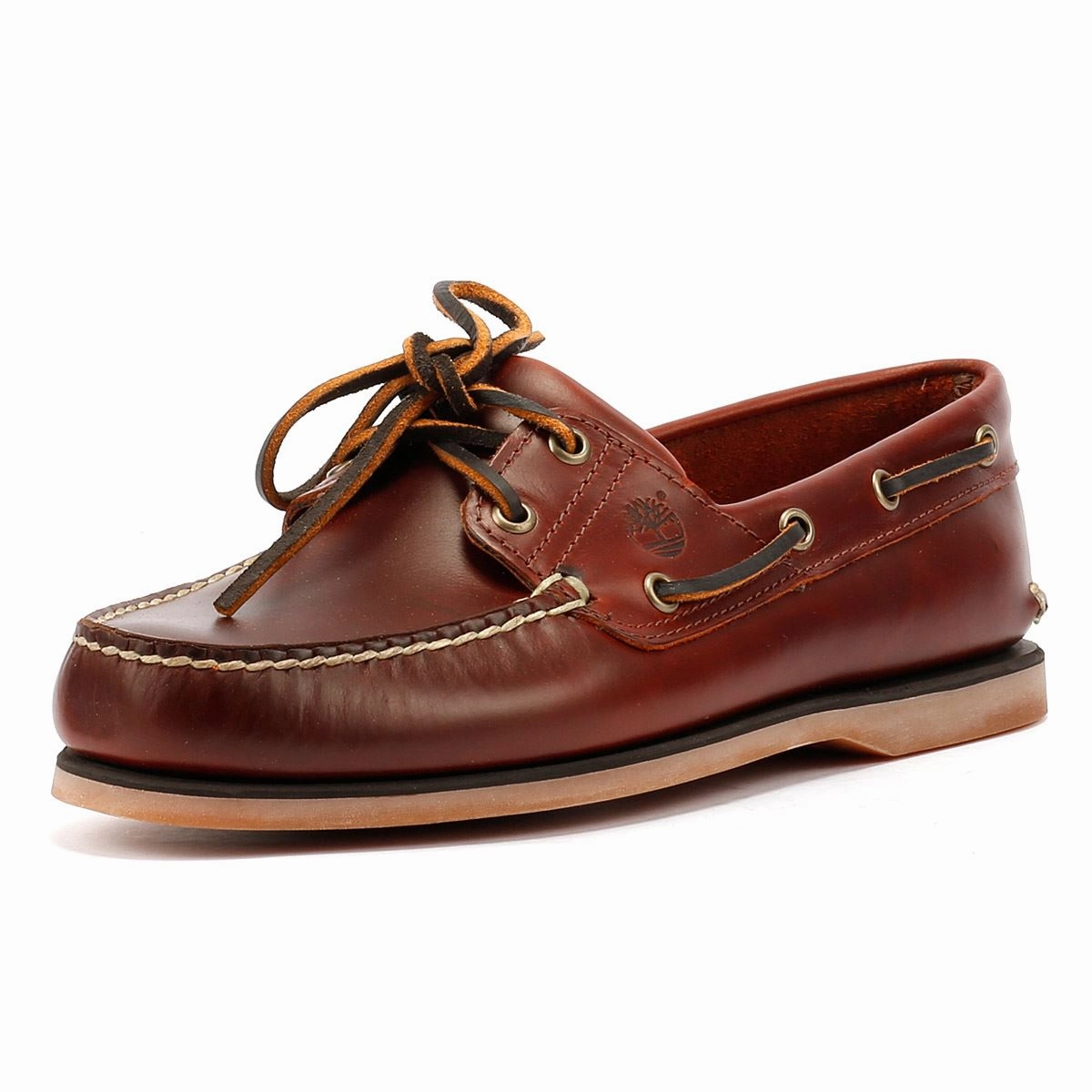 Timberland Classic 2 Eye Men's Rootbeer Boat Shoes Quick Step-On Glide Layer