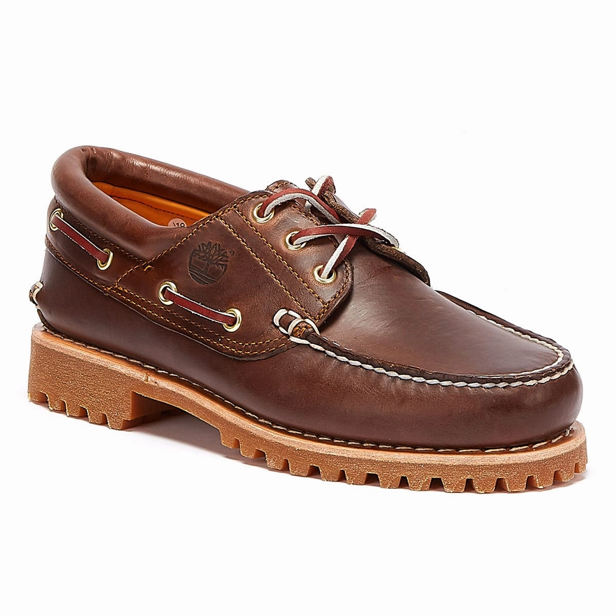 Timberland Mens Brown Traditional 3 Eye Classic Boat Shoes Quick Ease