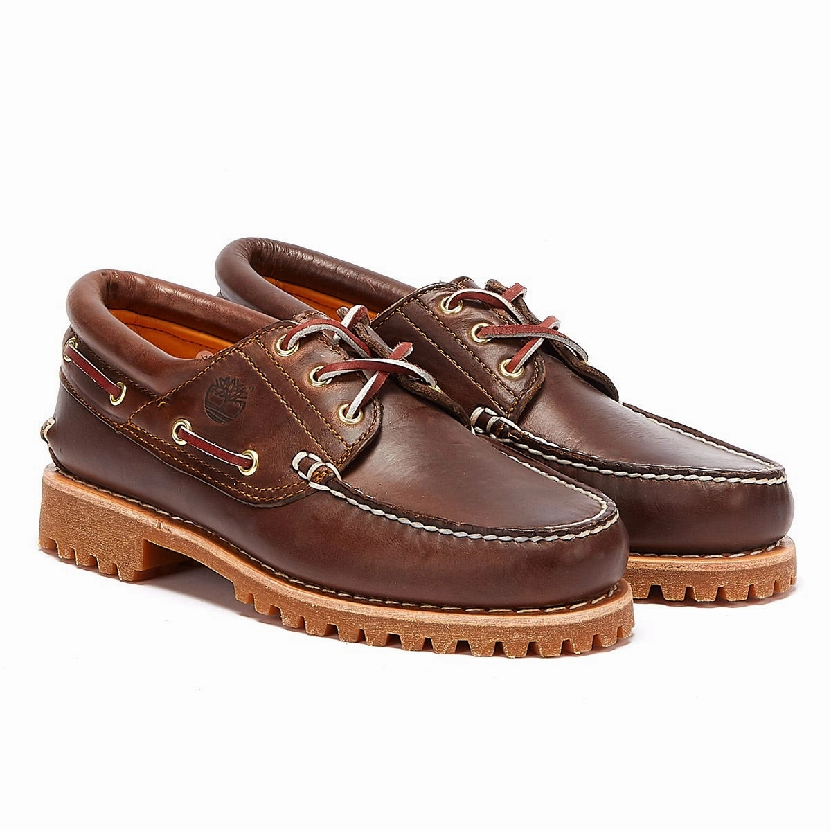 Timberland Mens Brown Traditional 3 Eye Classic Boat Shoes Creek Hike Herd Hike