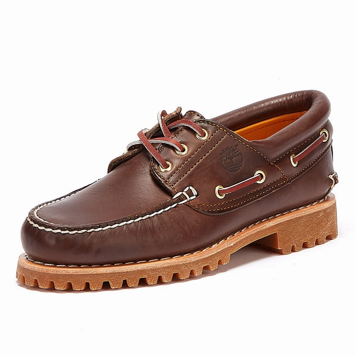Timberland Mens Brown Traditional 3 Eye Classic Boat Shoes Quick Ease