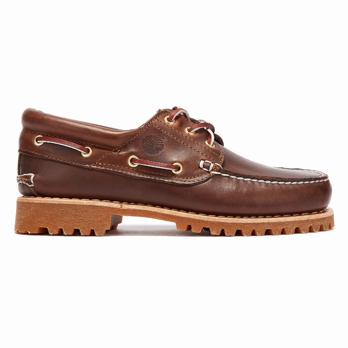 Timberland Mens Brown Traditional 3 Eye Classic Boat Shoes Quick Ease