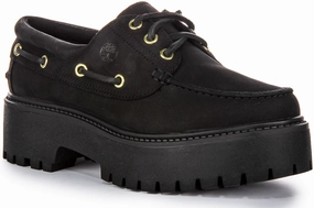 Throw Step Timberland Stone Street Boat Shoe A6Ave In Black For Women