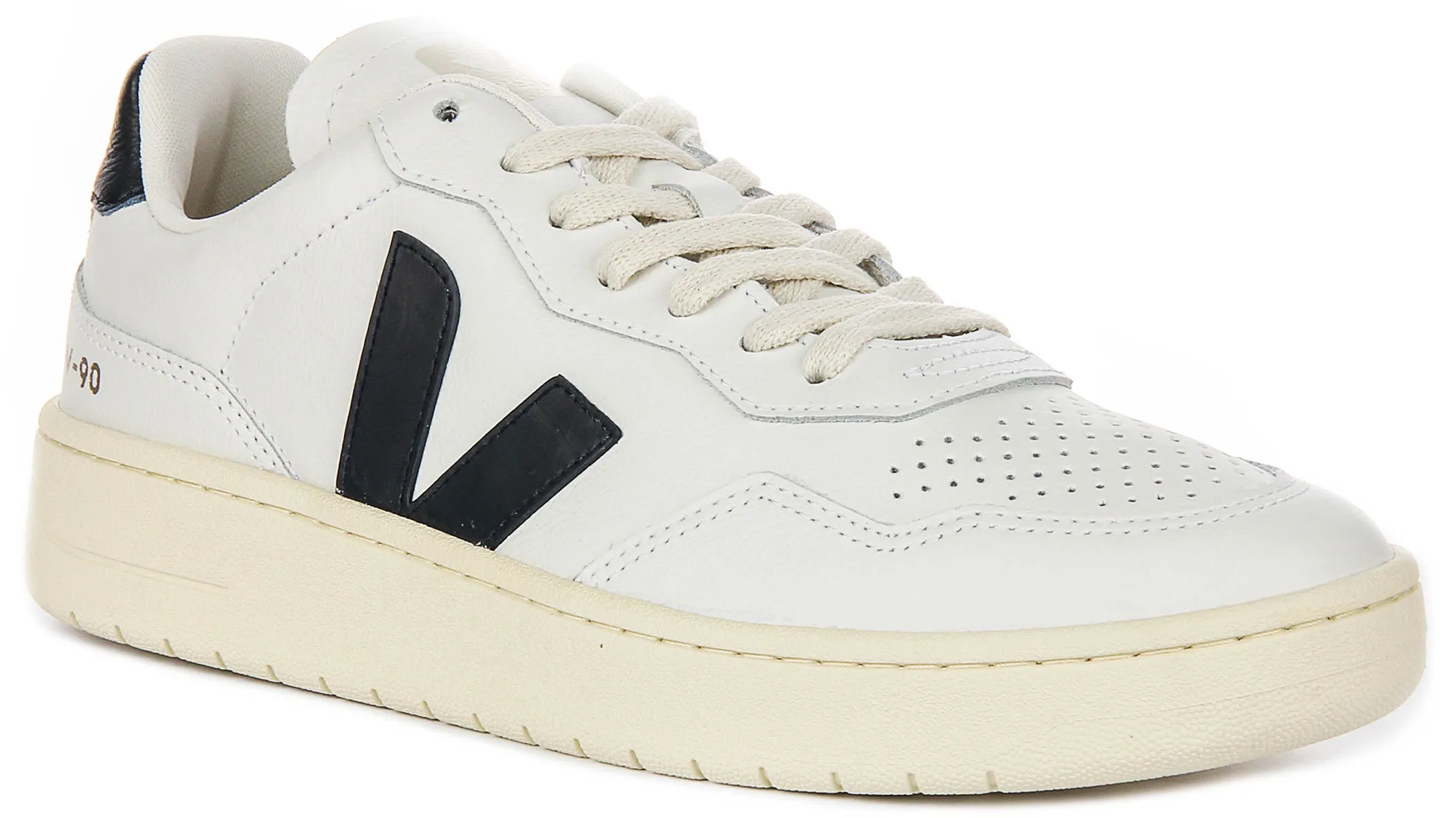 Secure Hold Daily Routine Veja V 90 OT Leather In White Navy For Men
