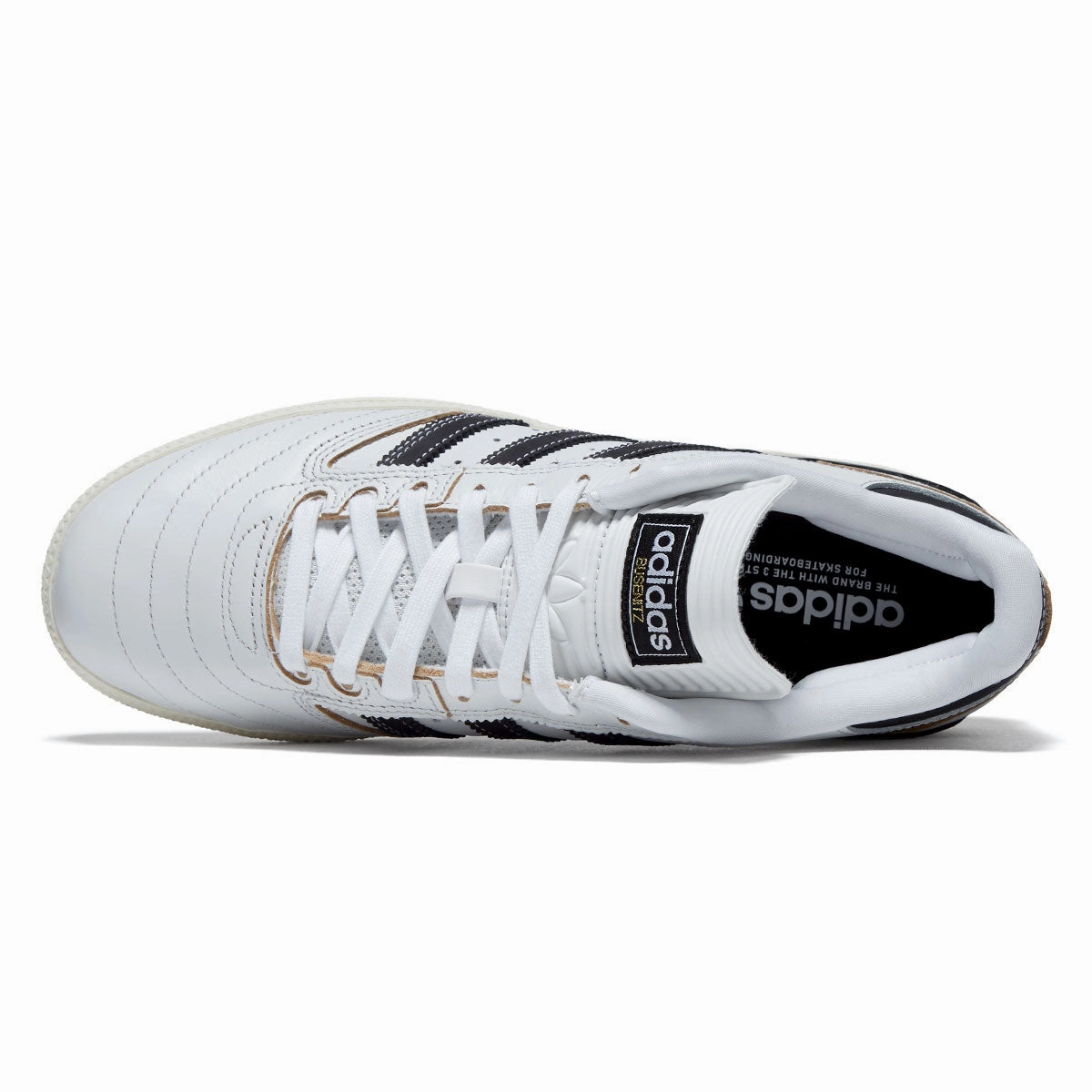 Toe Secure Max Adidas Busenitz Shoes - Crystal White/Core Black/Off White