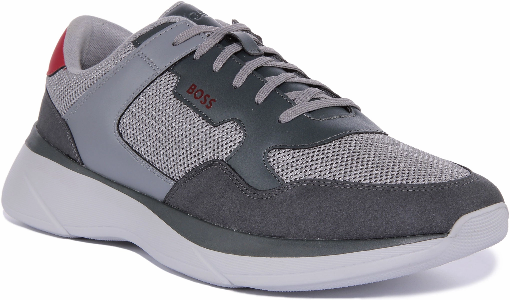 Boss Dean Runner Memx In Dark Grey For Men Pace Booster Flat Arch