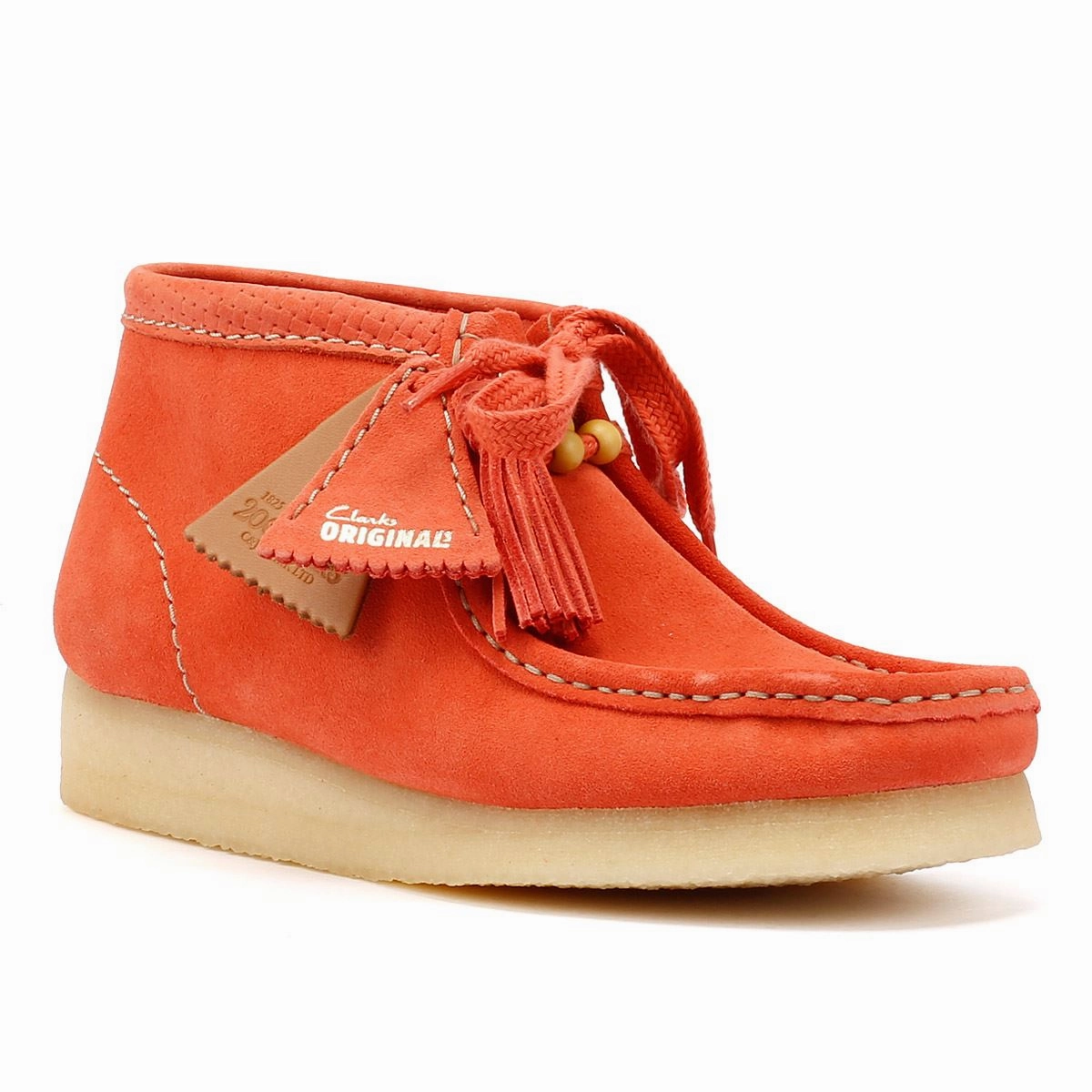 Toe Steel Clarks Originals Wallabee Suede Women's Coral Boots