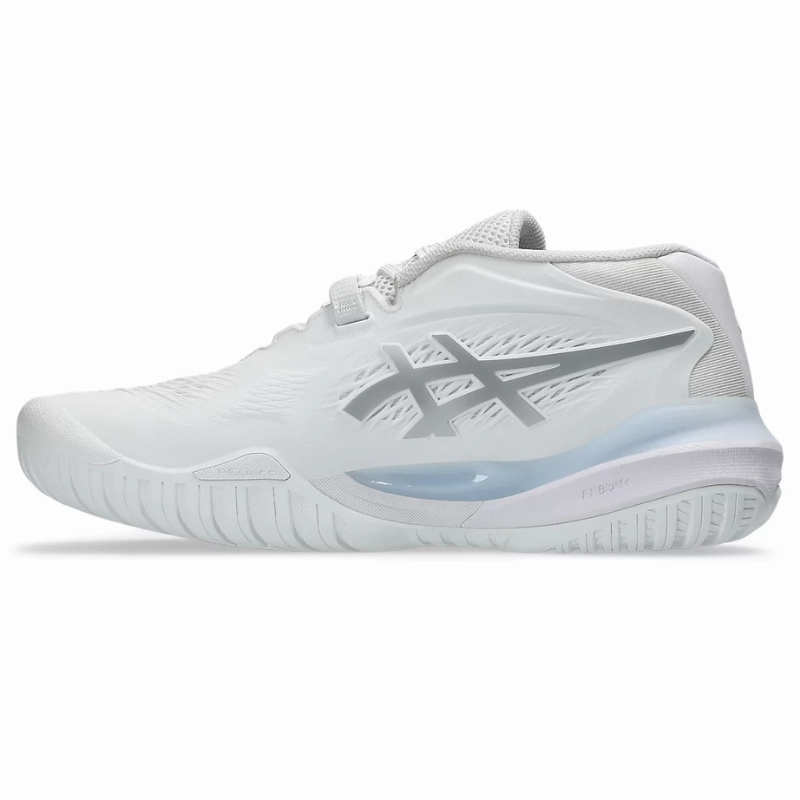 Toe Traction Asics Gel Resolution Womens Tennis Shoes - White/Pure Silver
