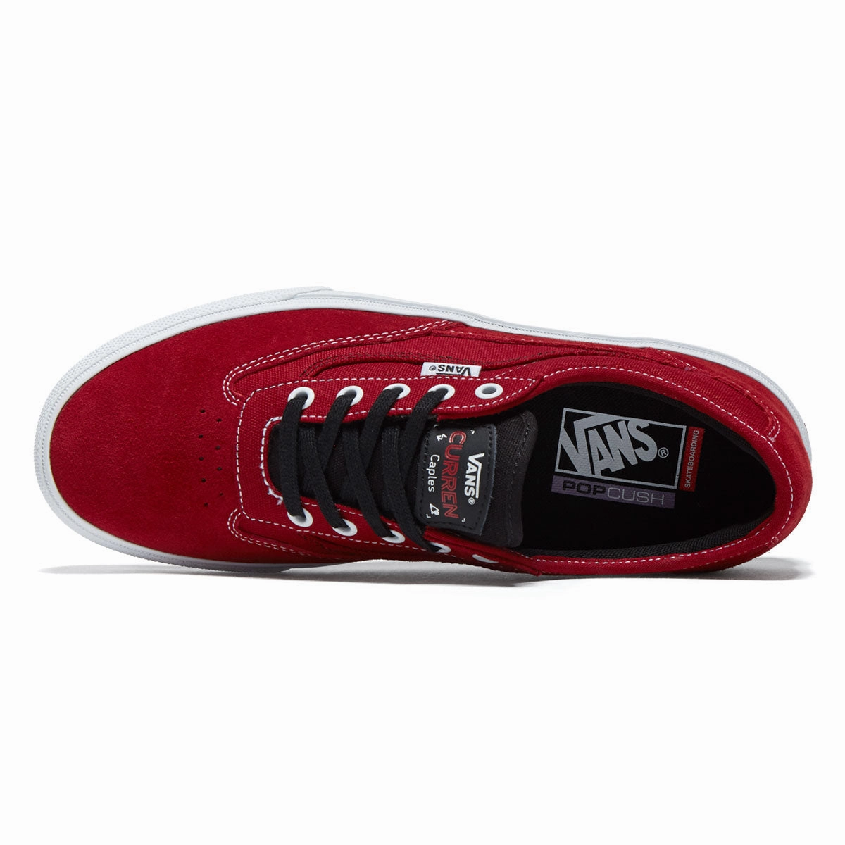 Toe Turn Vans Skate Curren Caples Shoes - Red/White