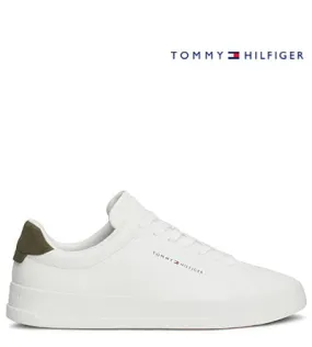 TOMMY HILFIGER LEATHER GRAIN WHITE GREEN Tommy Hilfiger