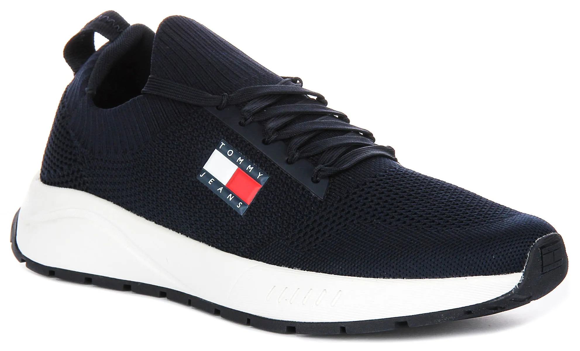 Walk Friendly Tommy Hilfiger Runner Knit In Navy White For Men
