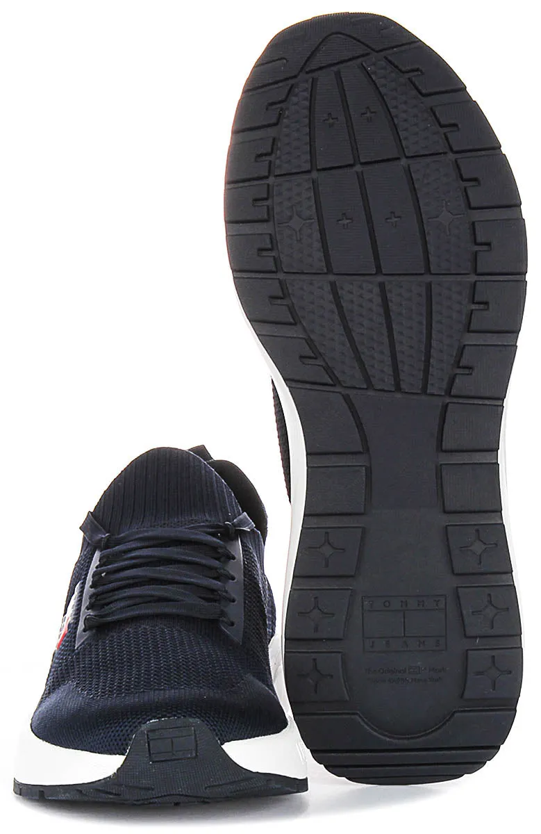 Tommy Hilfiger Runner Knit In Navy White For Men Breath Core