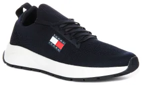 Walk Friendly Tommy Hilfiger Runner Knit In Navy White For Men