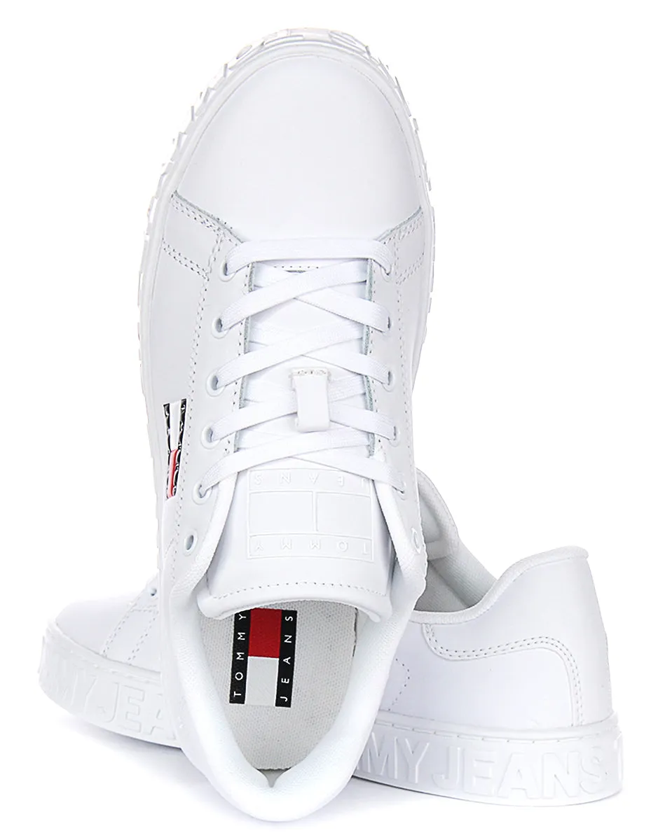 Tommy Jeans Logo Outsole Sneaker In White For Women Precision fit