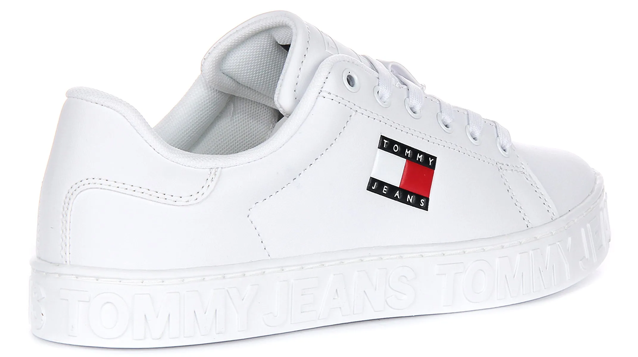 Tommy Jeans Logo Outsole Sneaker In White For Women Precision fit