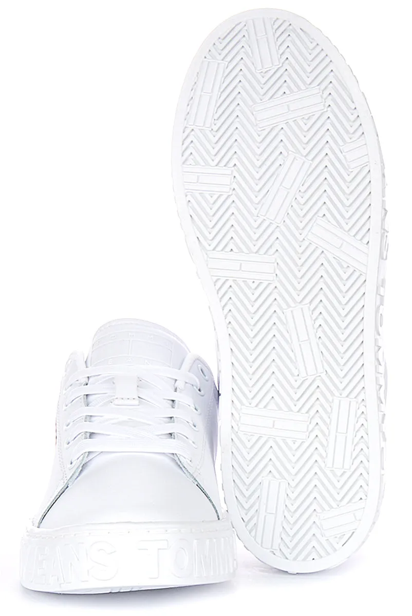 Tommy Jeans Logo Outsole Sneaker In White For Women Precision fit