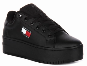 evening run Cool Look Tommy Jeans Flatform Essential In Black For Women