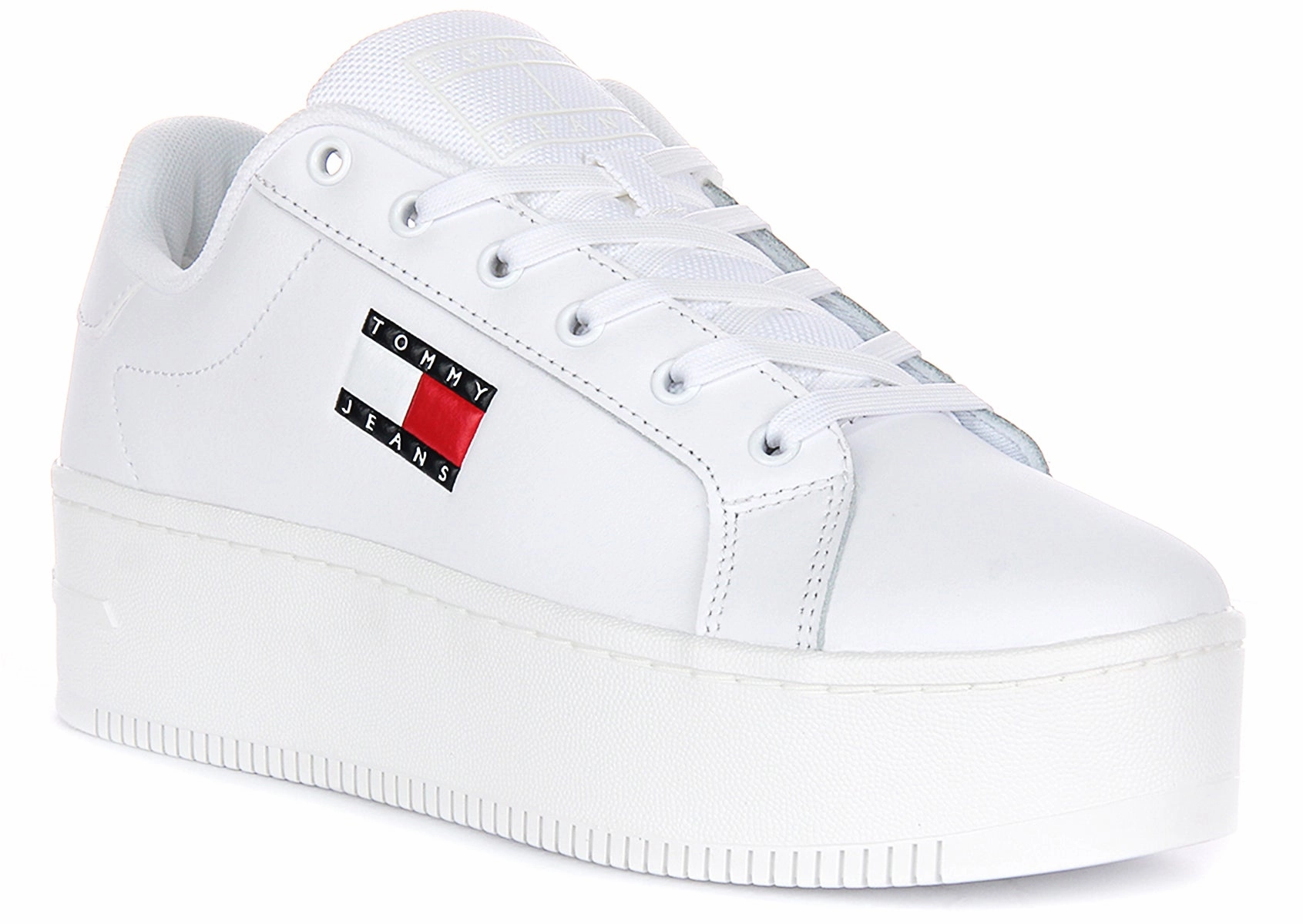 Strong Stitch Tommy Jeans Flatform Essential In White For Women