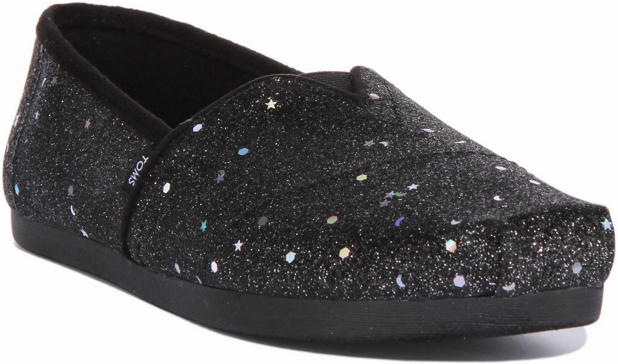 Toms Alpargata In Black Shiny For Women Quick Fit On