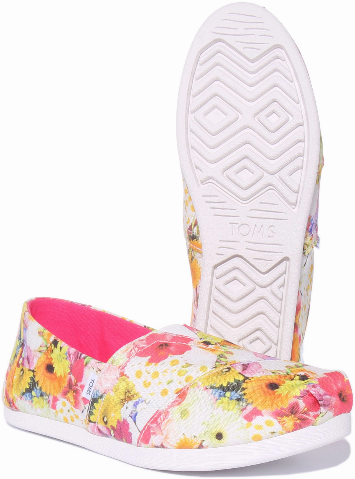 Toms Alpargata In White Floral For Women Soft Ease