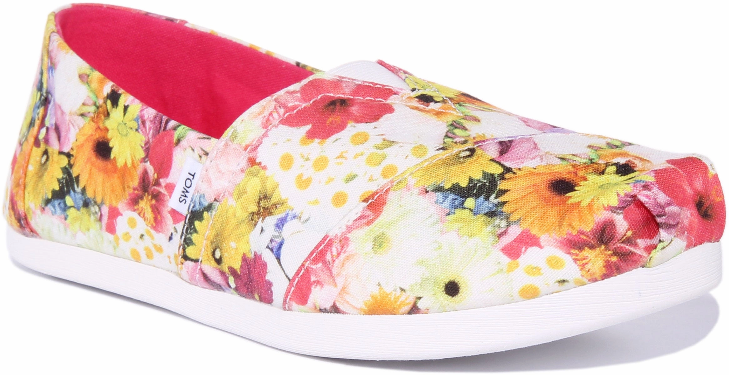 Trendy Flex Comfort Toms Alpargata In White Floral For Women