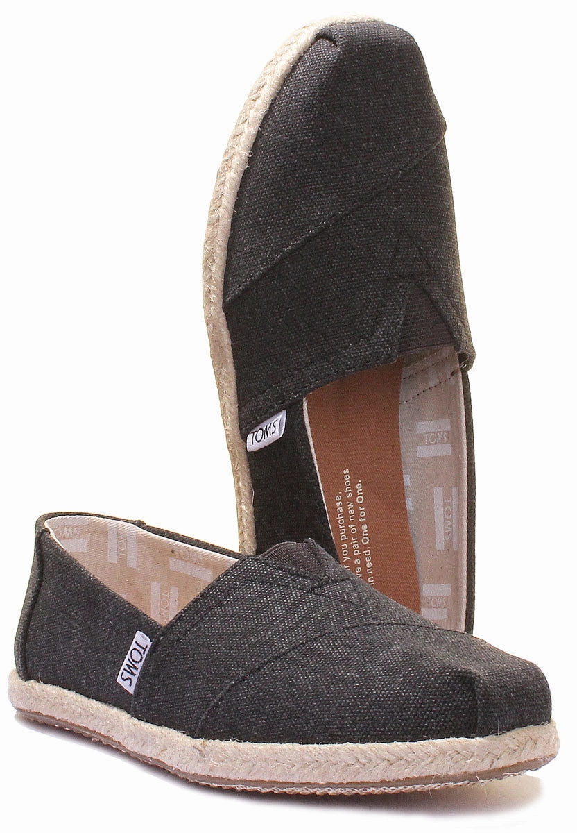 Toms Clas-W-Blk In Black Cushioned Comfort