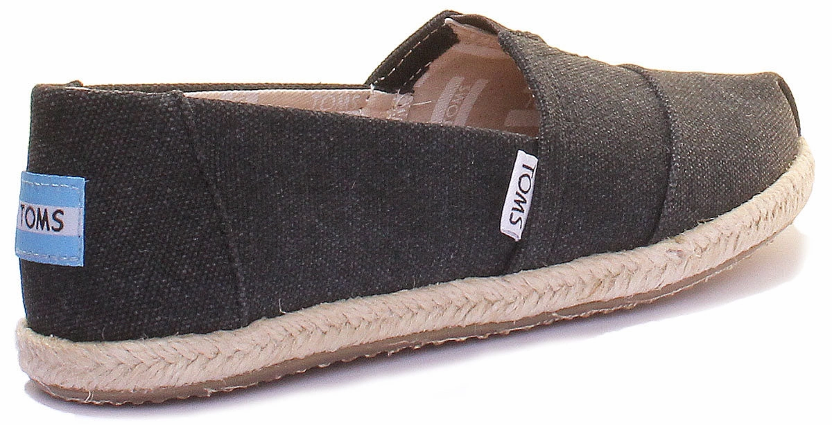 Toms Clas-W-Blk In Black Cushioned Comfort