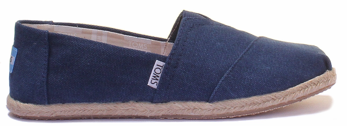 Toms Classic Slip On In Navy Easy Flex