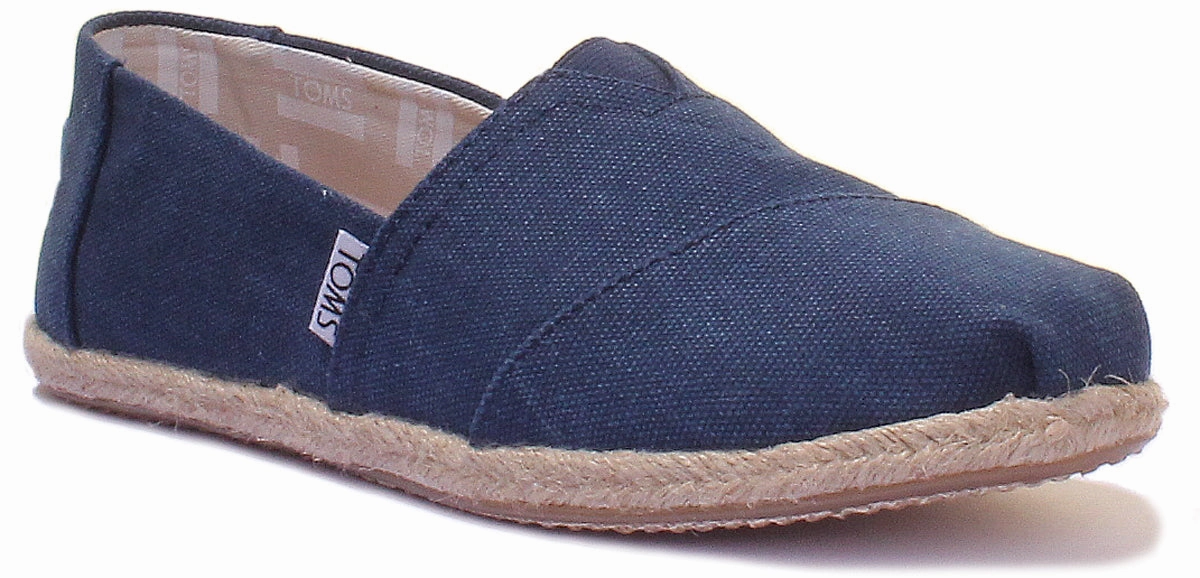 Air Flow Shoes Toms Classic Slip On In Navy