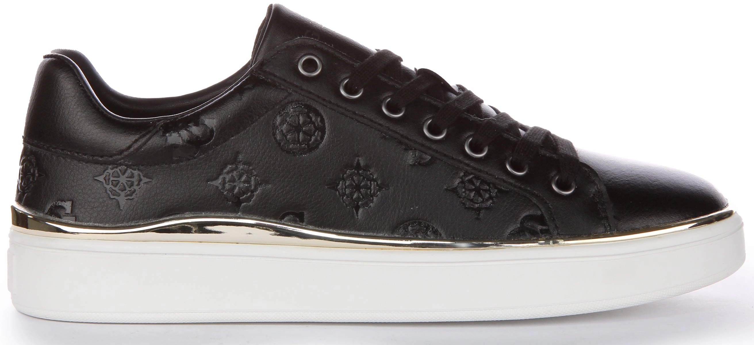 Tongue Cushion Guess Bonny Peony Logo Trainer In Black For Women