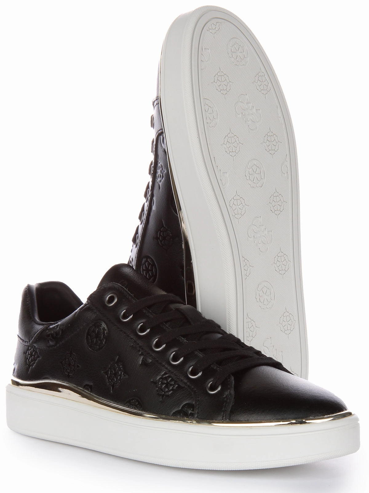 Tongue Cushion Guess Bonny Peony Logo Trainer In Black For Women