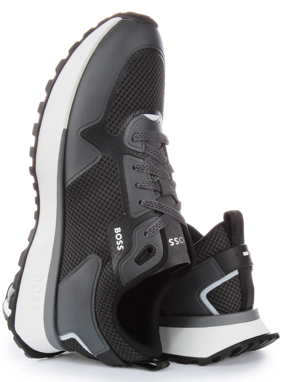 Track ready Boss Jonah Runner Meth In Black Grey For Men