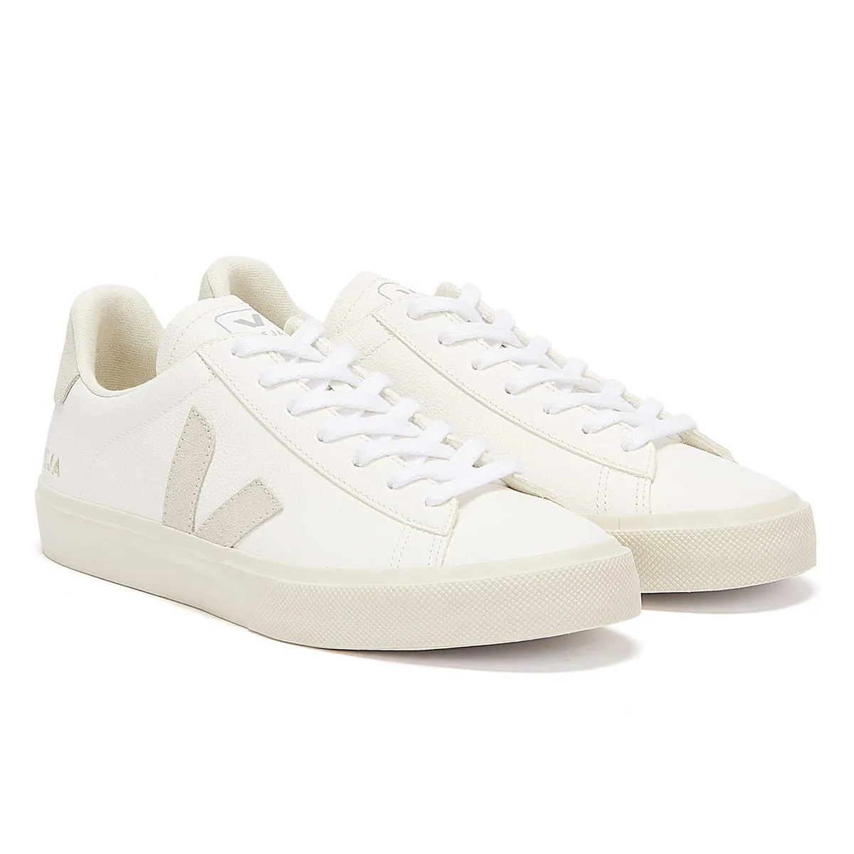 Veja Campo Mens White / Natural Trainers Heel cushioning promotes balance during step-backs