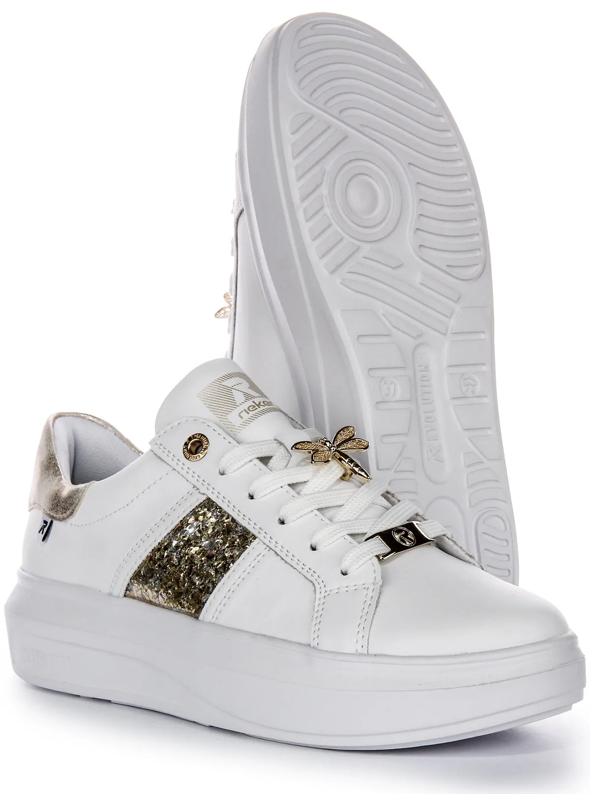 Trail Power Rieker W1202-82 In White Gold For Women