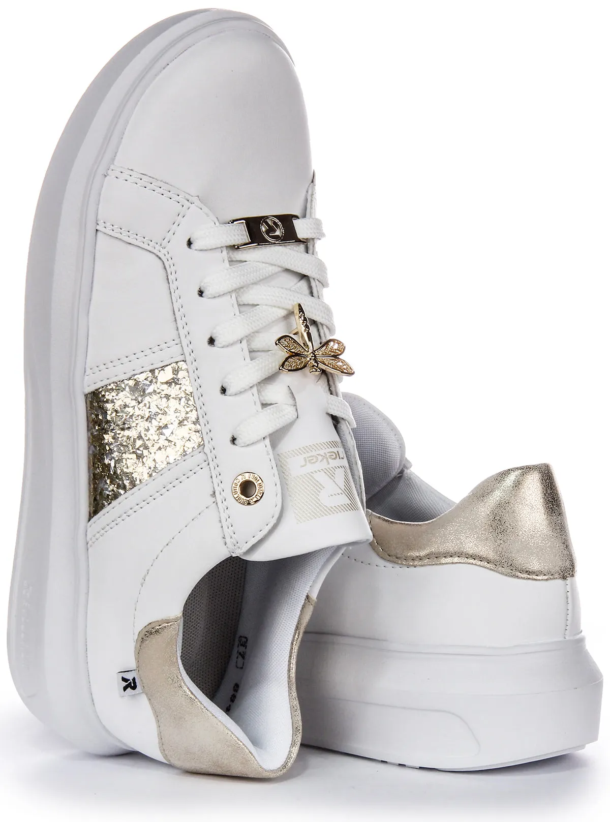 Trail Power Rieker W1202-82 In White Gold For Women