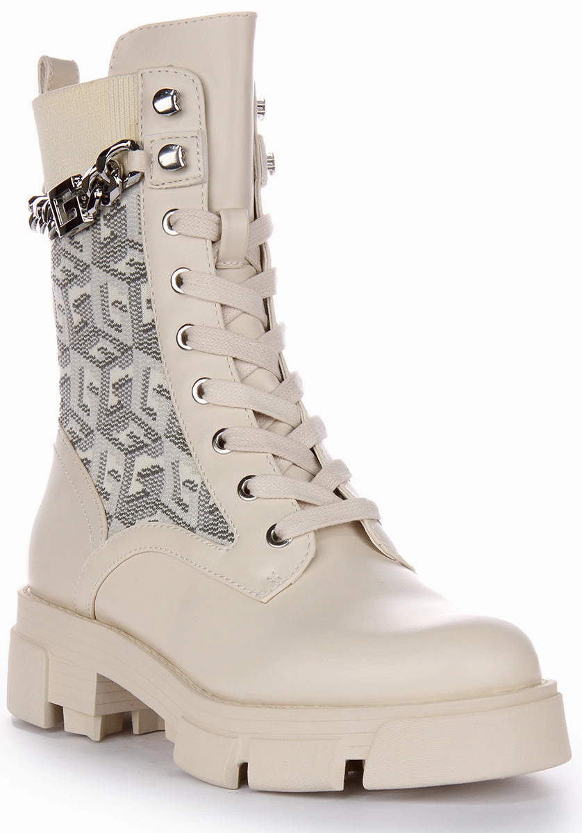 Guess Madira Boot In Cream For Women Snow Path Flexible Fit
