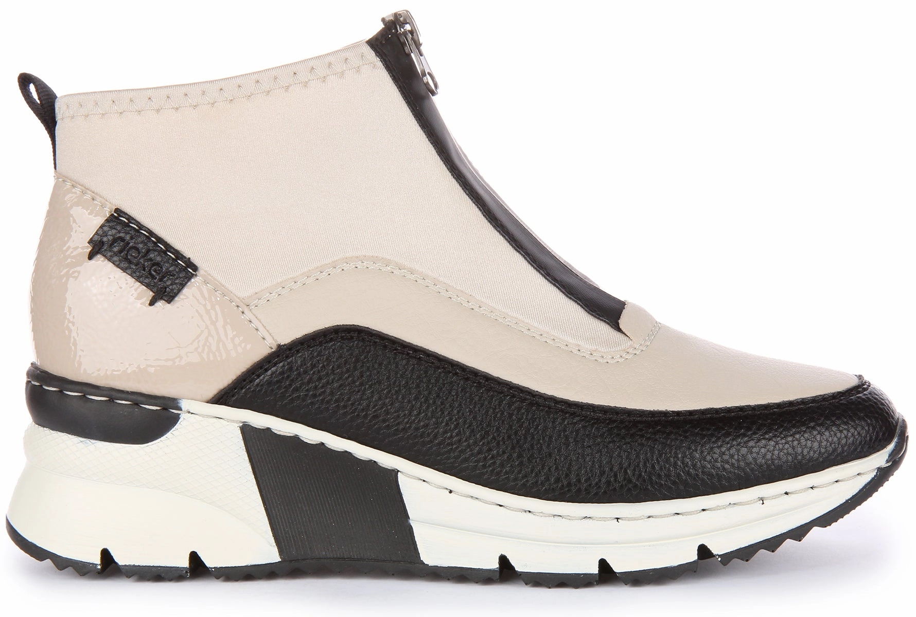 Trail Power Rieker N6352-60 In Beige Zip Up Boots For Women