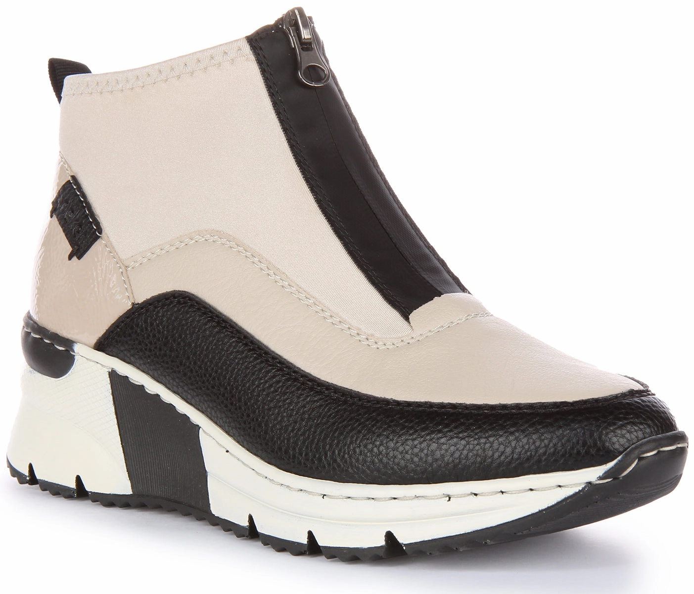 Focused Steps Rieker N6352-60 In Beige Zip Up Boots For Women