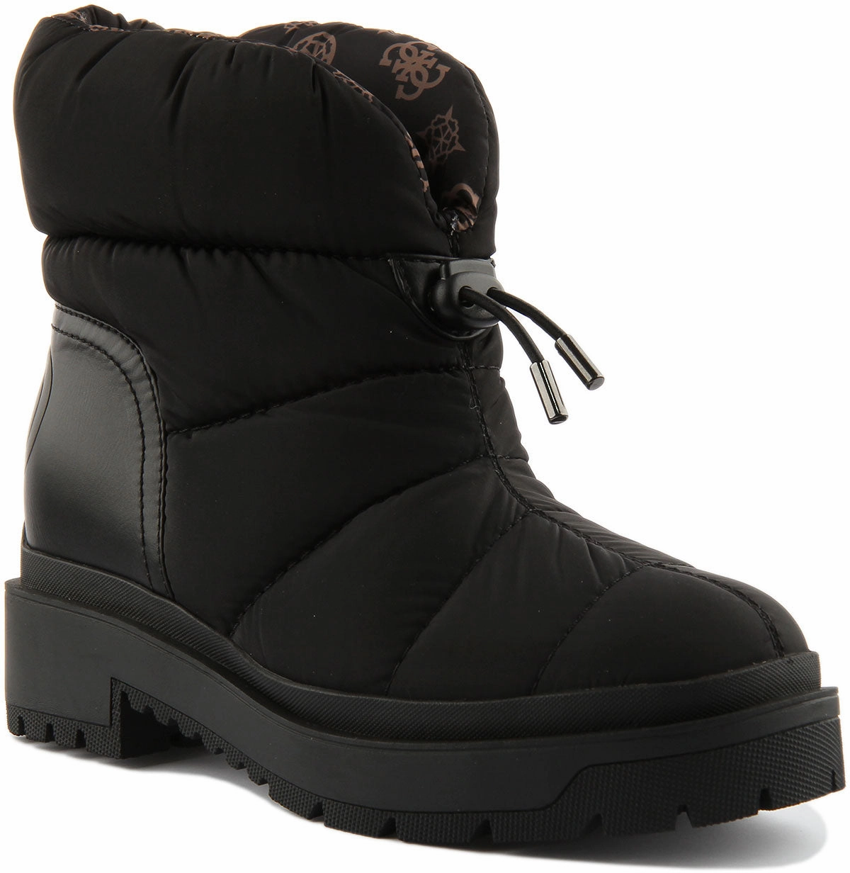 Guess Leeda Padded Logo Black For Women Stable Boots
