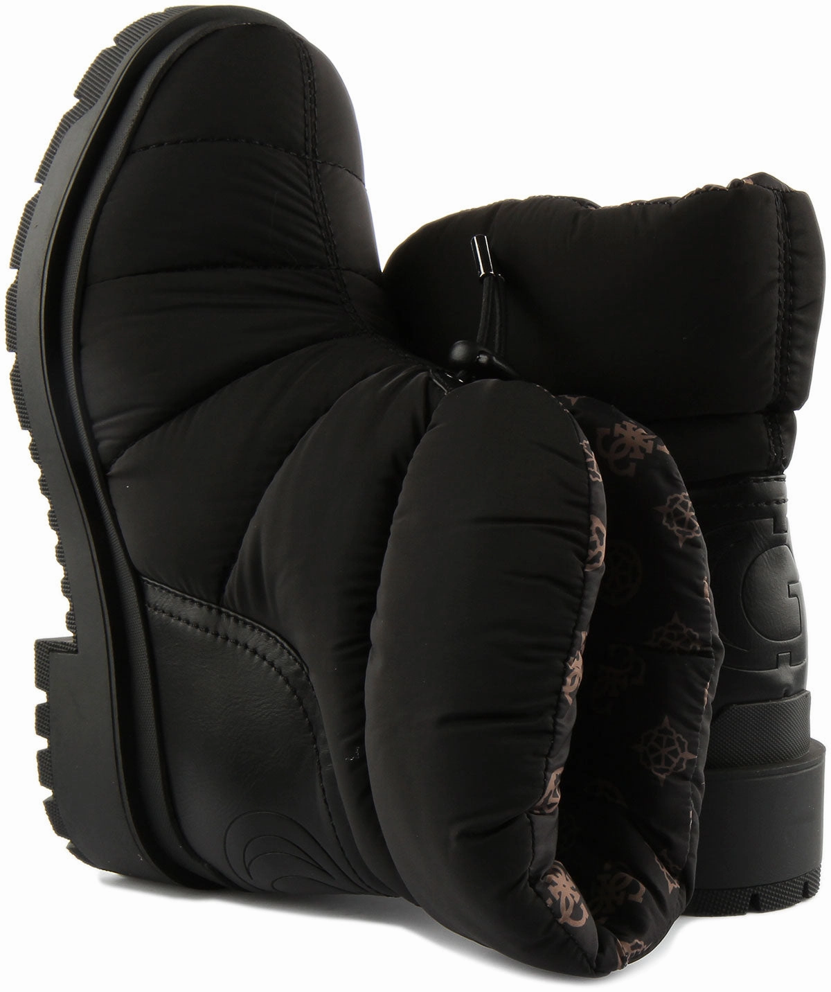 Trail Shield Shoes Guess Leeda Padded Logo Black For Women