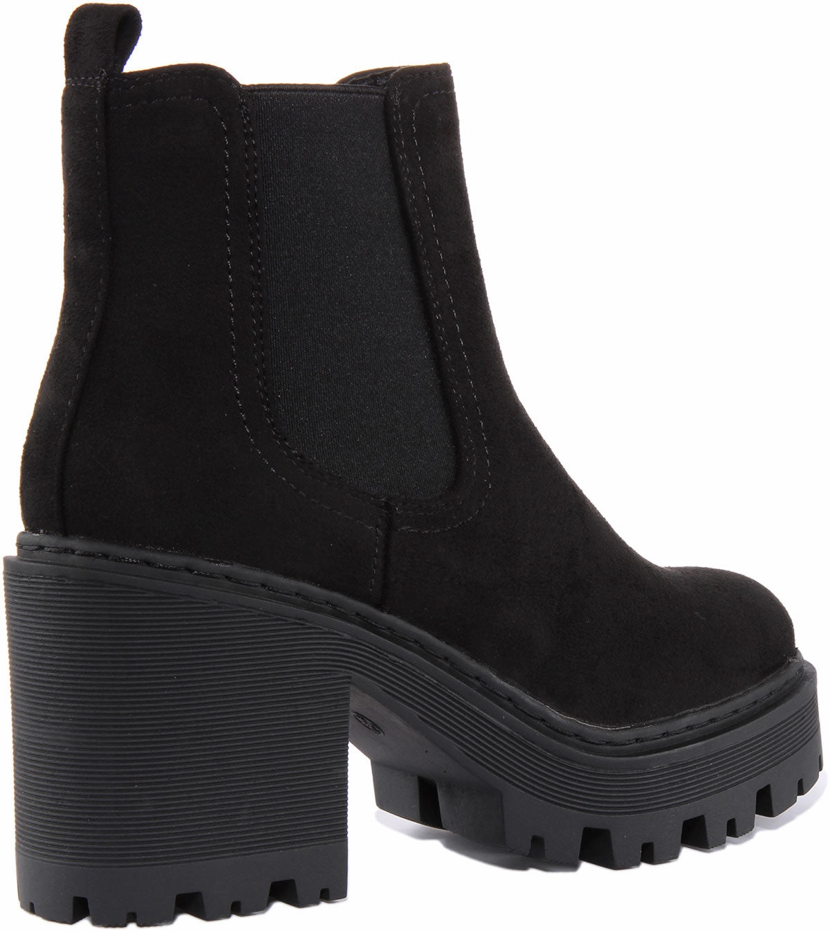 Trail Stability Boots Max Womens Chunky Sole Chelsea In Black Suede