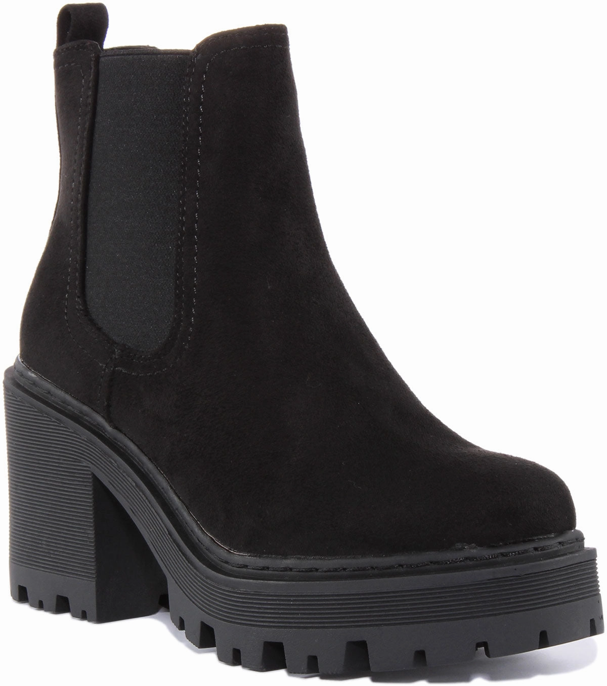 All-terrain Performance Womens Chunky Sole Chelsea In Black Suede