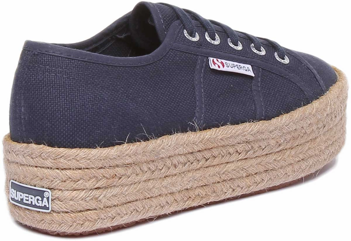 Travel Ease Superga 2790 Cotropew Espradrille Flatform In Navy