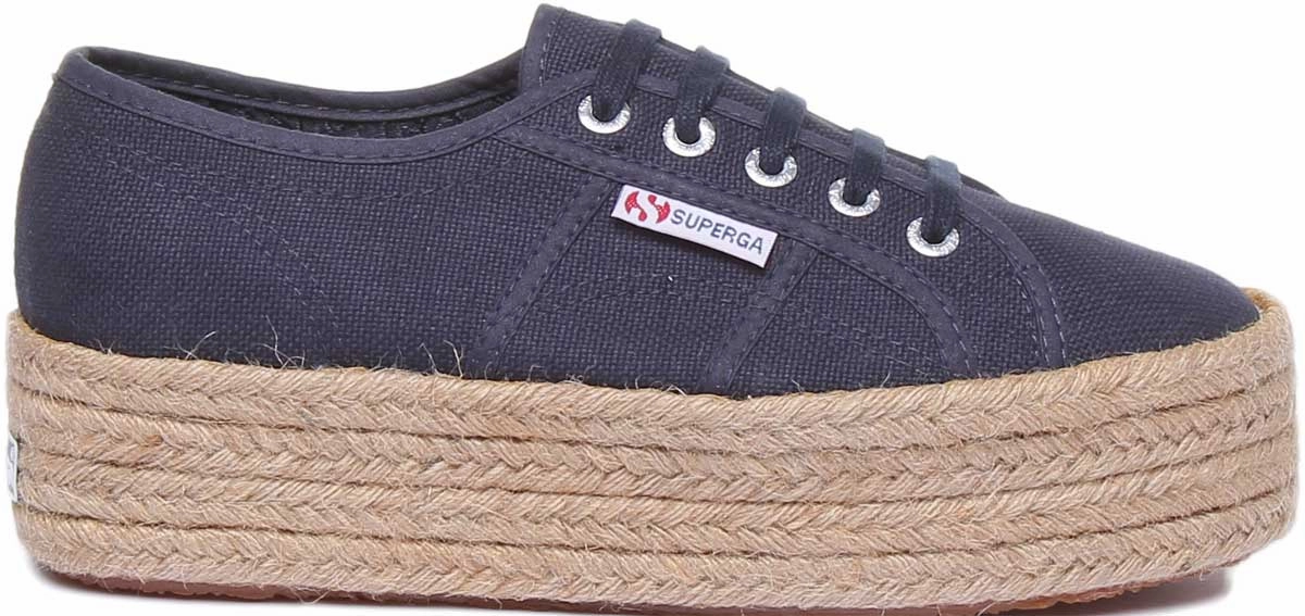 Travel Ease Superga 2790 Cotropew Espradrille Flatform In Navy