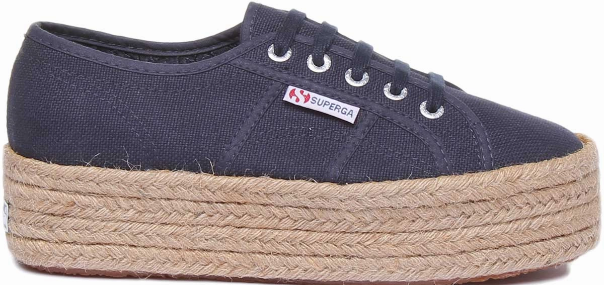 Travel Ease Superga 2790 Cotropew Espradrille Flatform In Navy