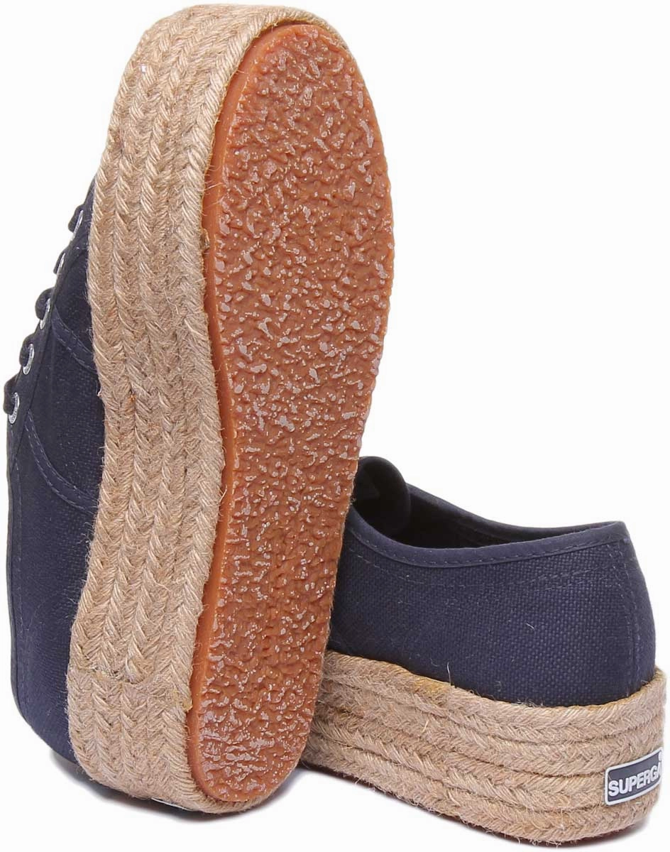 Travel Ease Superga 2790 Cotropew Espradrille Flatform In Navy