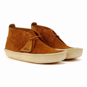 Comfortable bend urban commuting Clarks Originals Desert Rain Suede Men's Dark Cola Boots