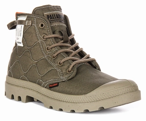 Ultimate Hike Weather resistant Palladium Pampa Re-Quiltd In Olive For Unisex